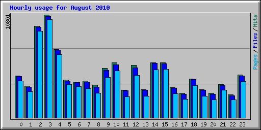 Hourly usage for August 2010
