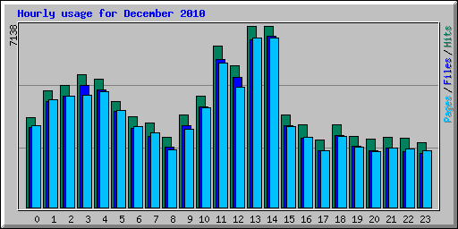 Hourly usage for December 2010