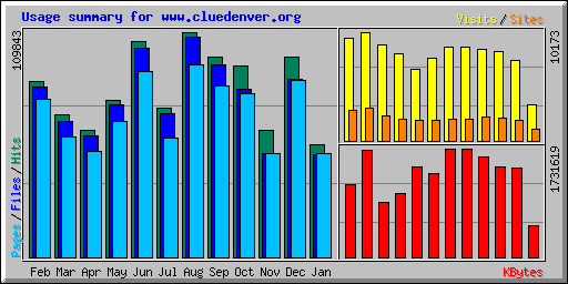 Usage summary for www.cluedenver.org
